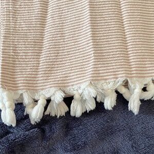 Hearth & Hand Pink and White Striped Shower Curtain